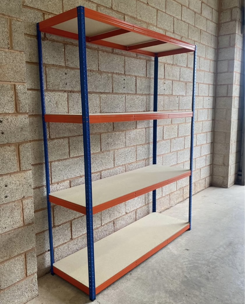Blue & Orange Heavy Duty Garage Shelving – 2400mm Height