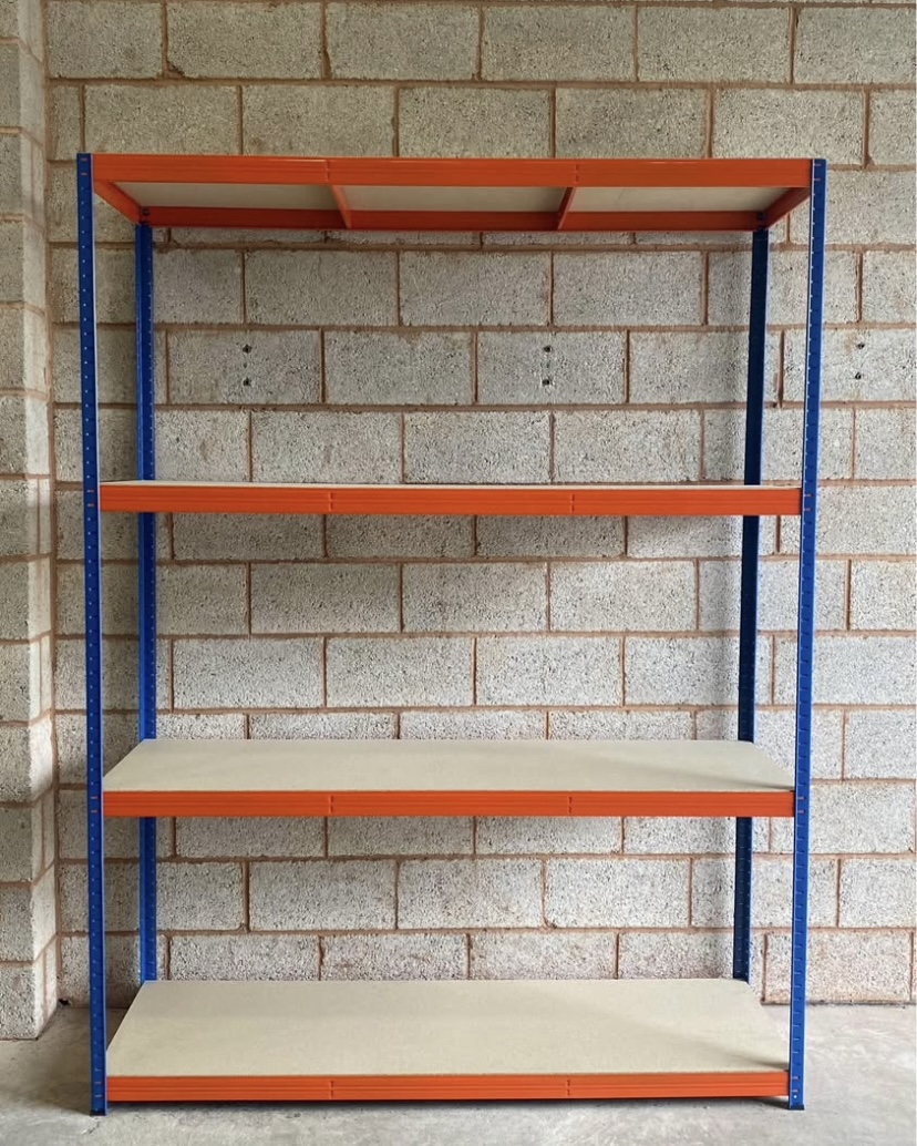 Blue & Orange Heavy Duty Garage Shelving